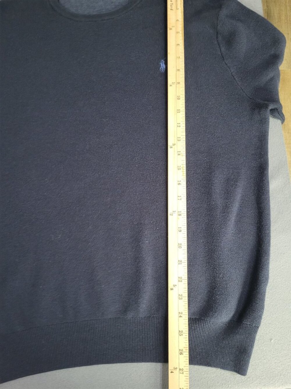 POLO Ralph Lauren Pima Cotton Crewneck Pullover Sweater XL Navy Blue Old Money - Picture 8 of 9